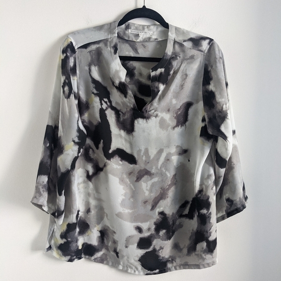 VIOLET + Claire Tunic Blouse Abstract Inkblot Tie dye pattern L - Picture 1 of 12